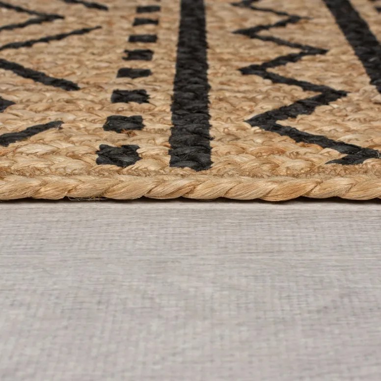 Covor traversă Luis Natural/Negru 60X230 cm, Flair Rugs