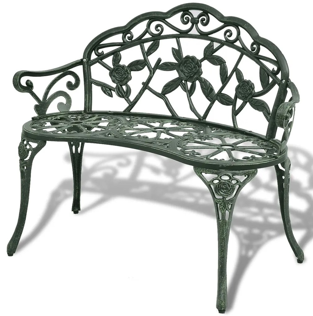 42166 vidaXL Bancă de grădină cu cadru din aluminiu, verde