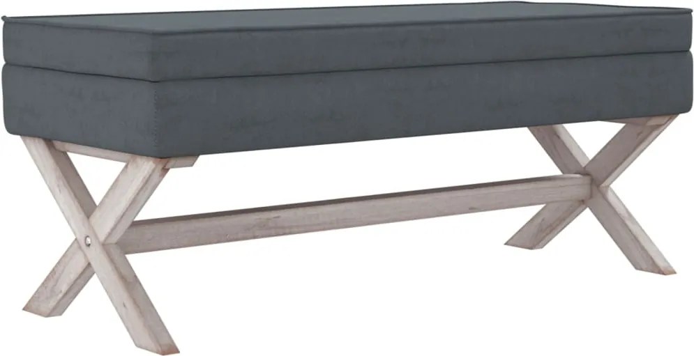 vidaXL Taburet de depozitare, gri închis, 110x45x49 cm, catifea