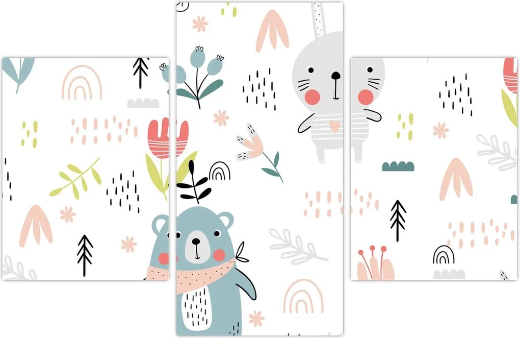 Tablou - Animale pe pajiște (90x60 cm)