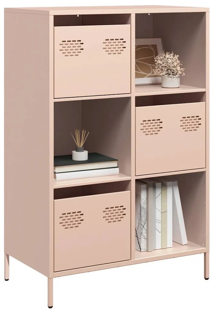 vidaXL Dulap înalt, roz, 68x39x103,5 cm, oțel