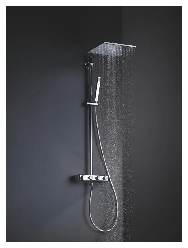 Coloana de dus cu baterie termostatata Grohe Euphoria 310 Cube Duo cu 1 functie