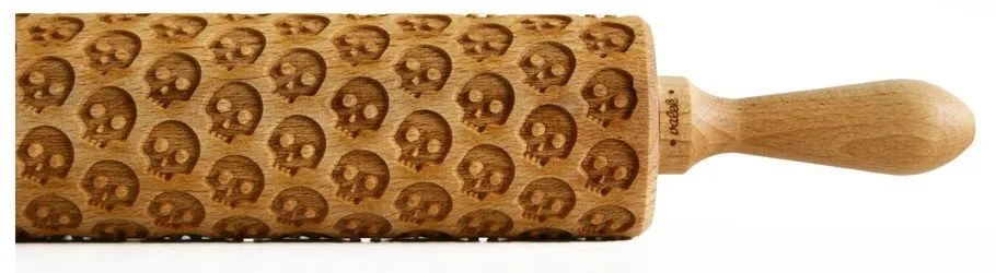 Făcăleț din lemn cu model pentru aluat Valek Scul