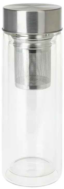 Recipient infuzor ceai Ugada, sticla borosilicata, 400 ml, 7.3 x 23 cm