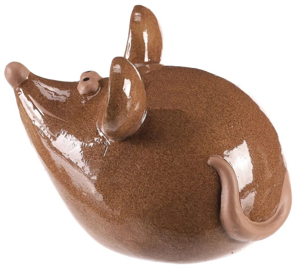 Decorațiune ceramică Șoarece, 17 x 14 x 14 cm,maro, 17 cm