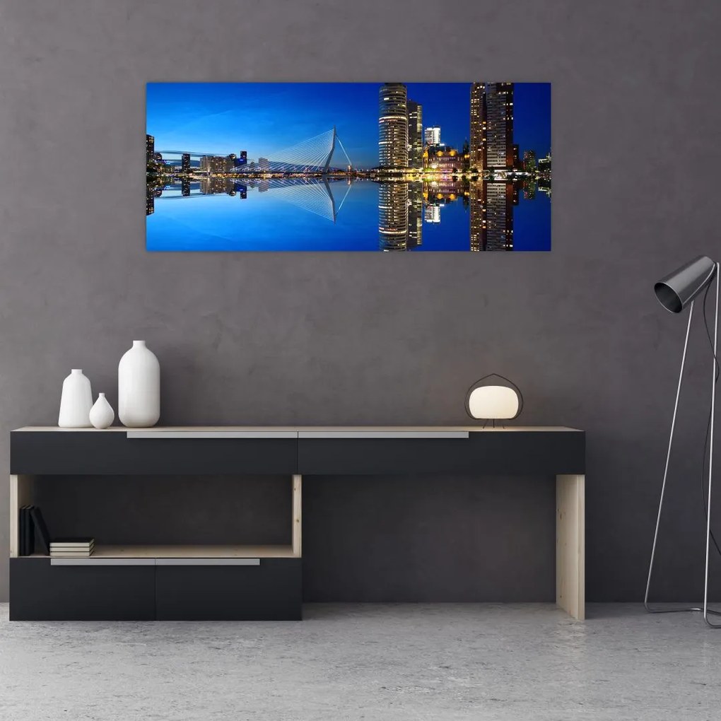 Tablou - Rotterdam nocturn (120x50 cm)