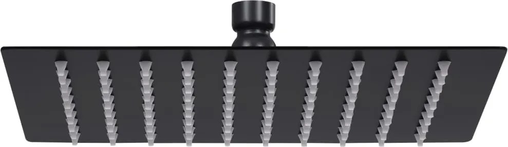 vidaXL Cap de duș tip ploaie pătrat, negru, 20x20 cm, oțel inoxidabil