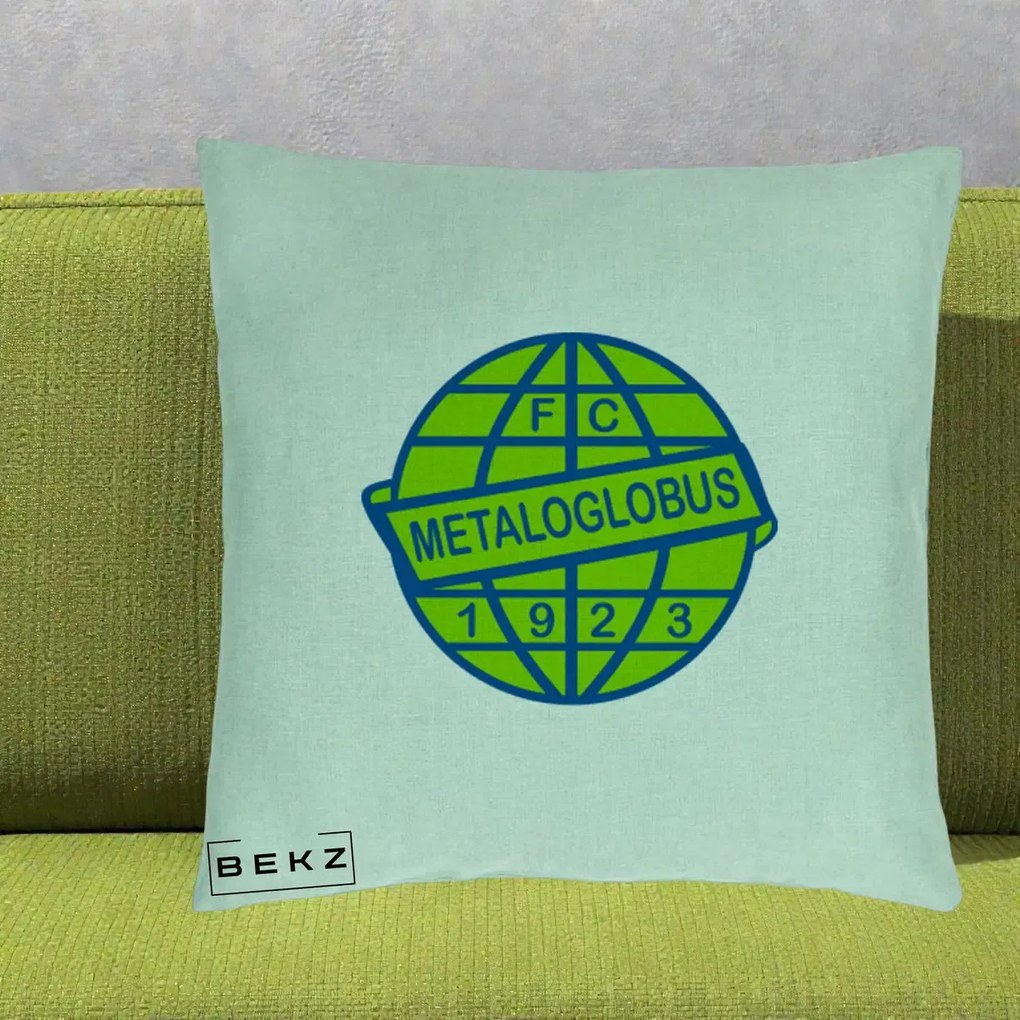 Perna Personalizata FC Metaloglobus Bucuresti 1923 Fotbal, 40x40 cm, Verde Menta, Husa Detasabila, Perna Inclusa, BEKZ®