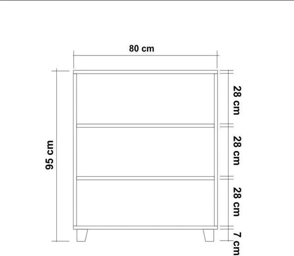 Comoda, Vella, Leva Gravis Rainbow, 80 x 95 x 43 cm, pal melaminat, multicolor