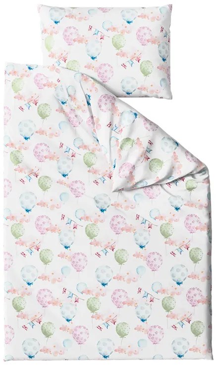 Lenjerie de pat din bumbac pentru patut BALUNEA alba Dimensiunile lenjeriei: 45 x 65 cm | 90 x 135 cm