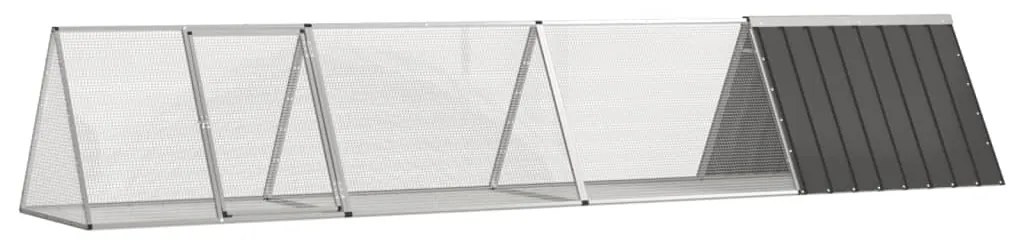vidaXL Cușcă pentru iepuri, antracit 403,5x80,5x71 cm oțel galvanizat