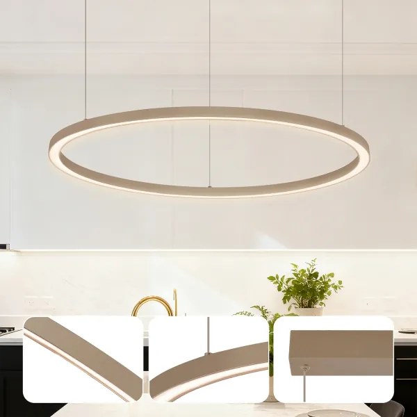 Brilagi - Lustră LED dimabilă pe cablu PORTOFINO LED/60W/230V Ø 80 cm bej + telecomandă