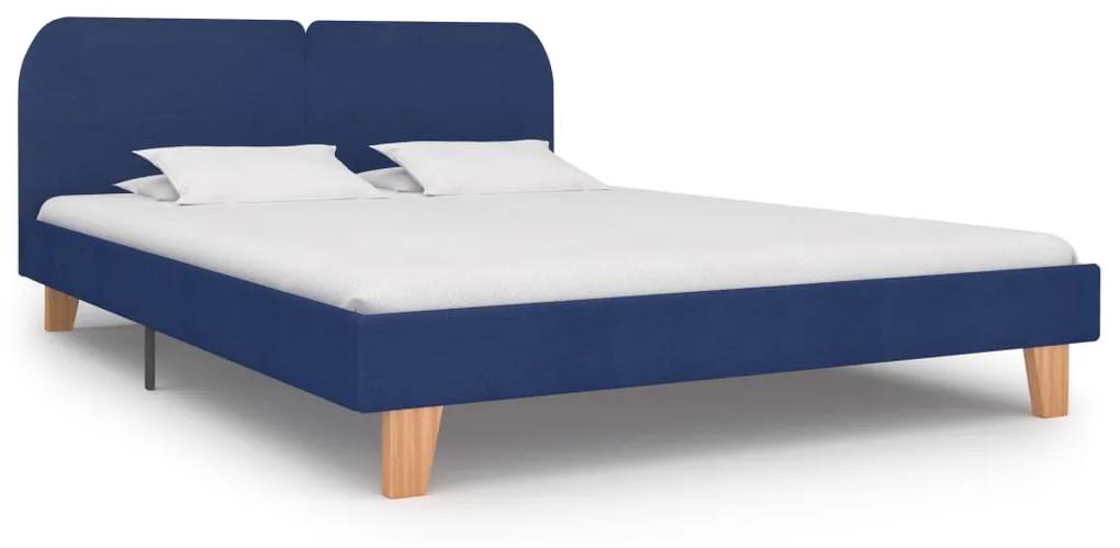 280879 vidaXL Cadru de pat, albastru, 160 x 200 cm, material textil