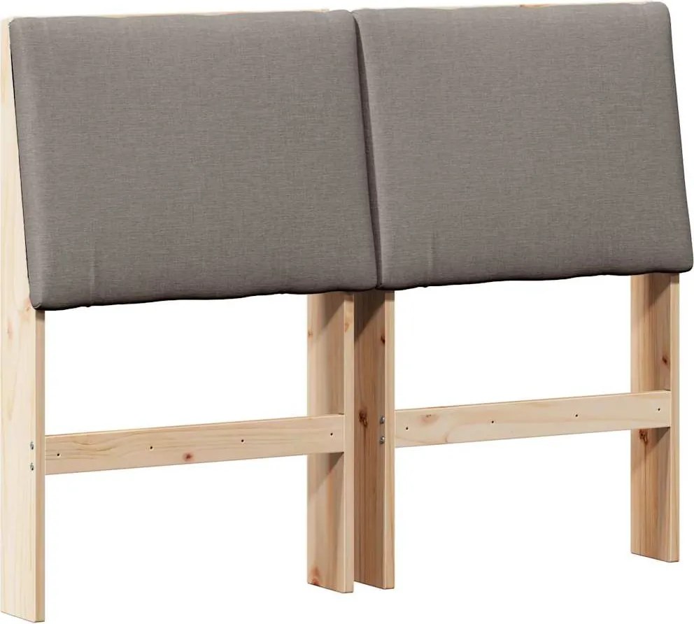 vidaXL Tăblie tapițată Gri taupe 120 cm Lemn de pin masiv