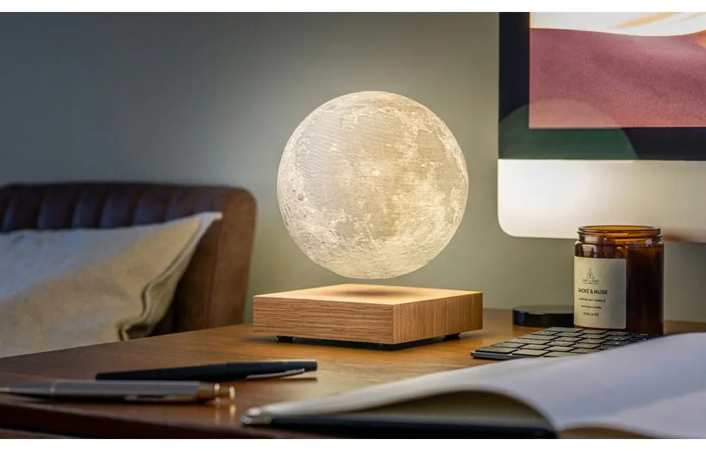 Veioză în culoare naturală LED (înălțime 14 cm) Moon – Gingko