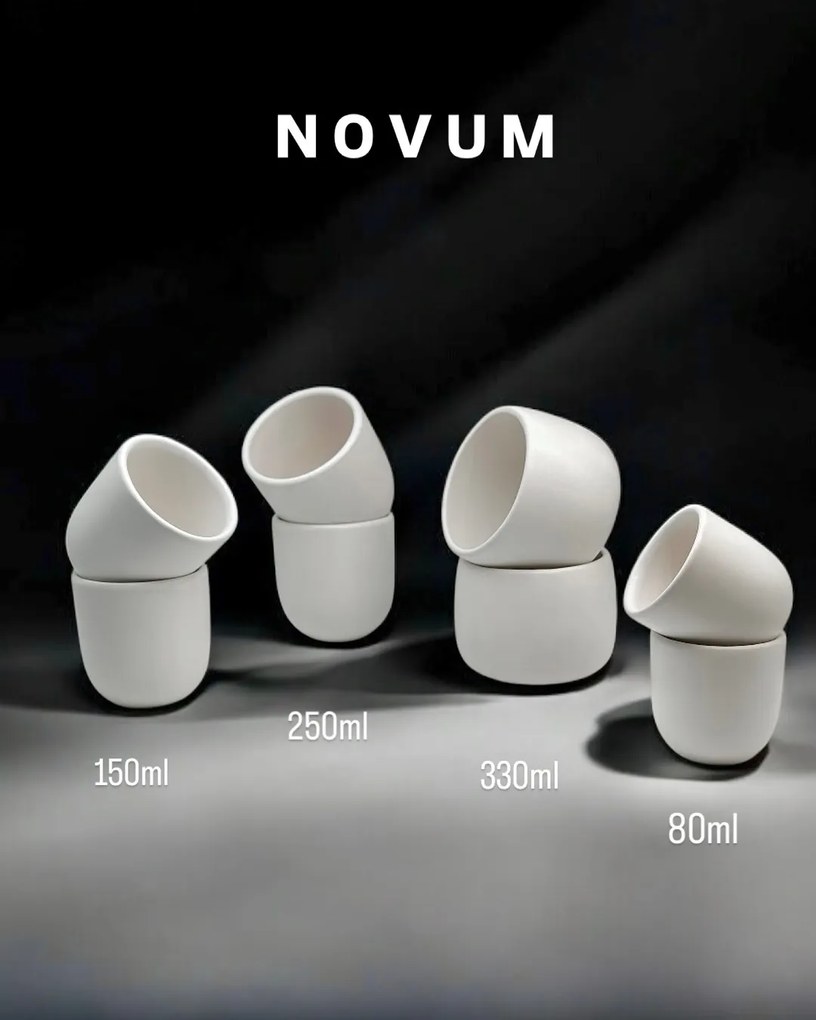 Pahar cafea NOVUM Milk Foam Cappucino 330ml Flat White, Latte (culoare Alb Mat Foam)