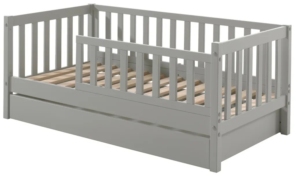 Set TODDLER format în Pat copii pentru copii mici (70 x 140 cm) cu sertar de depozitare.