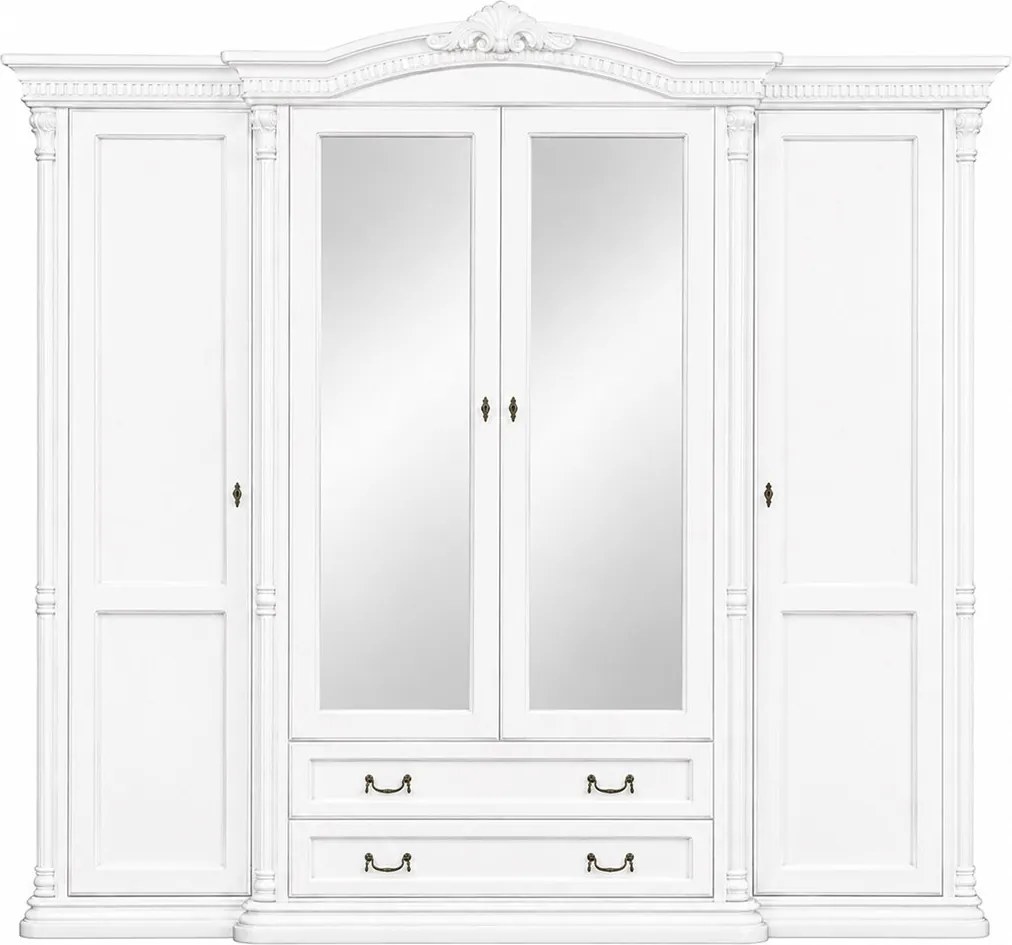 Dulap lemn masiv Briston 4 usi si 2 sertare, 240 × 68 × 233 cm