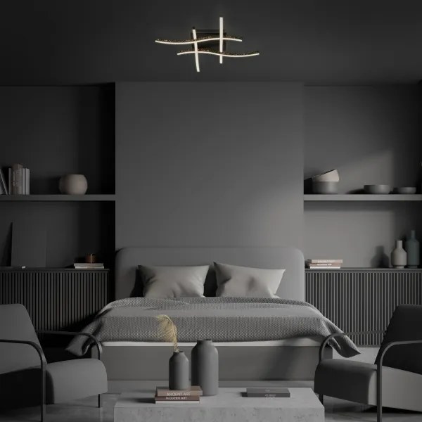 Lustră LED aplicată REY 4xLED/6W/230V negru Brilo