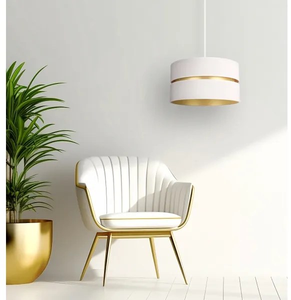 Lustră pe cablu Duolla DUO 1xE27/15W/230V d. 40 cm crem/auriu