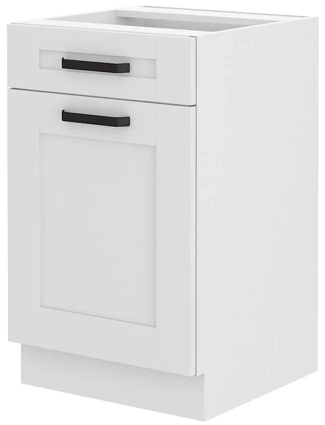 Dulap inferior de bucătărie sub chiuvetă Lucid 50 D 1F 1S BB (alb + alb). 1041033