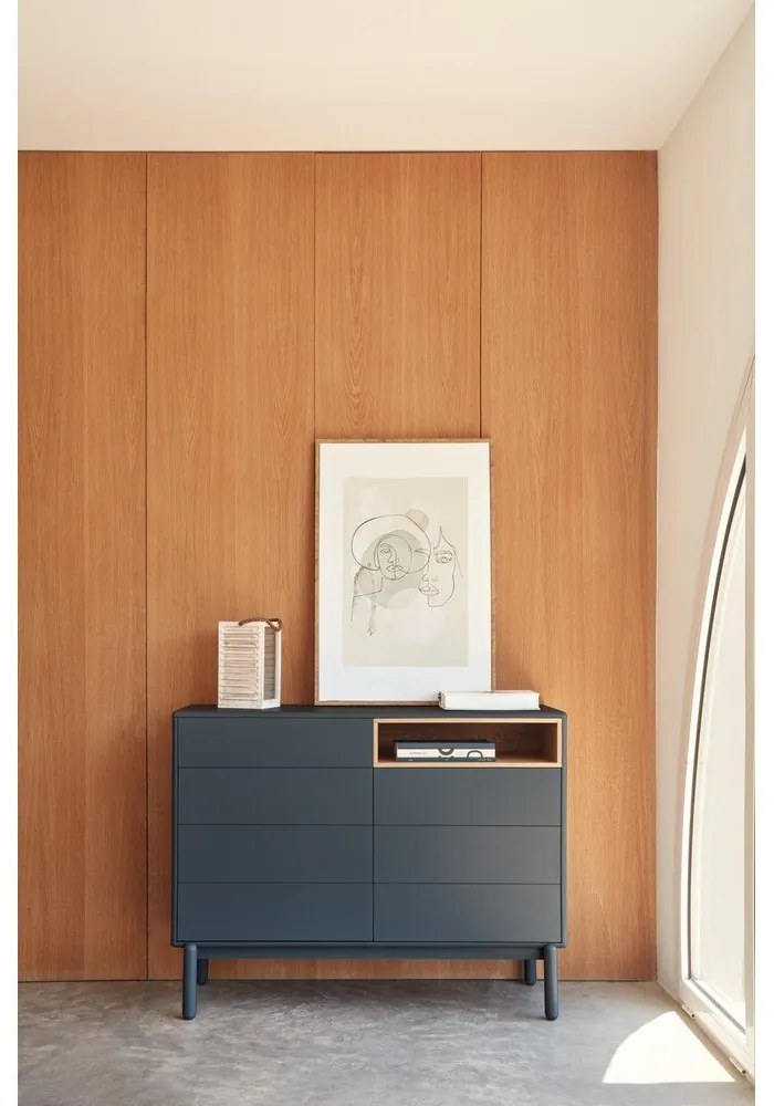 Comodă joasă de culoare gri închis 120x90 cm Corvo - Teulat