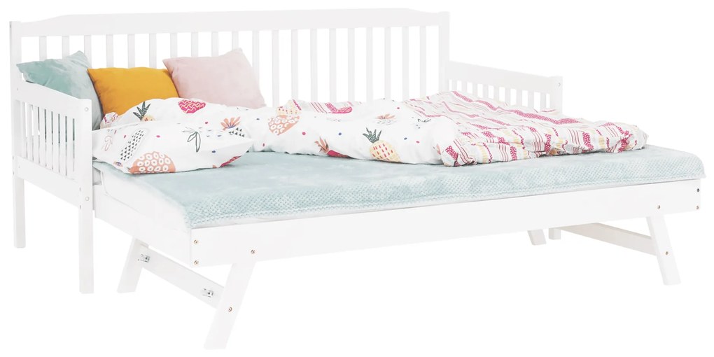 Pat extensibil pentru copii 90 cm Pazzan (alb) (cu somieră). 1034667
