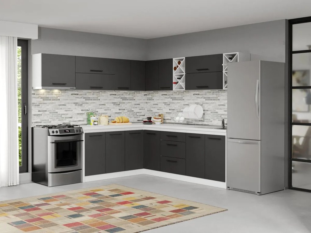 Mobila Bucatarie Gri / Alb C55 Bold 240×240 cm