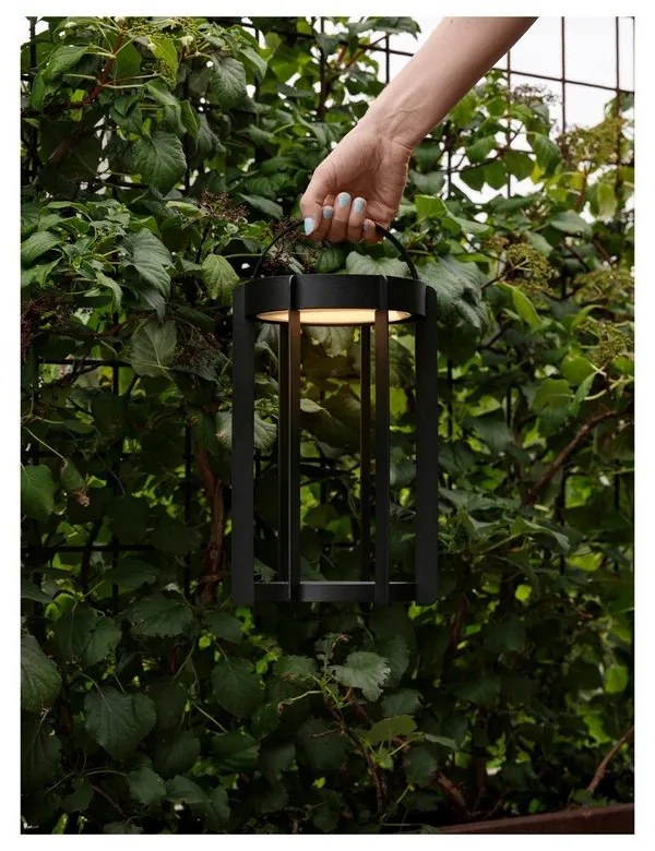 Felinar cu LED negru cu USB (înălțime 30 cm) pentru exterior Firefly – Zone