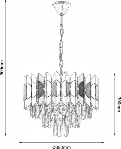 Brilagi - Candelabru CRISTAL cu lanț, 5xE14/40W/230V, diam. 38 cm