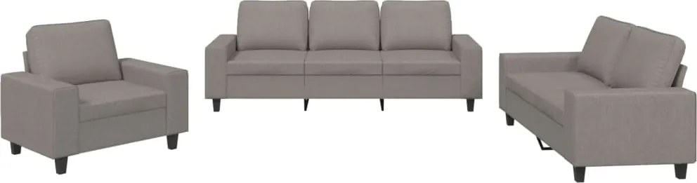 vidaXL Set de canapele, 3 piese, gri taupe, textil