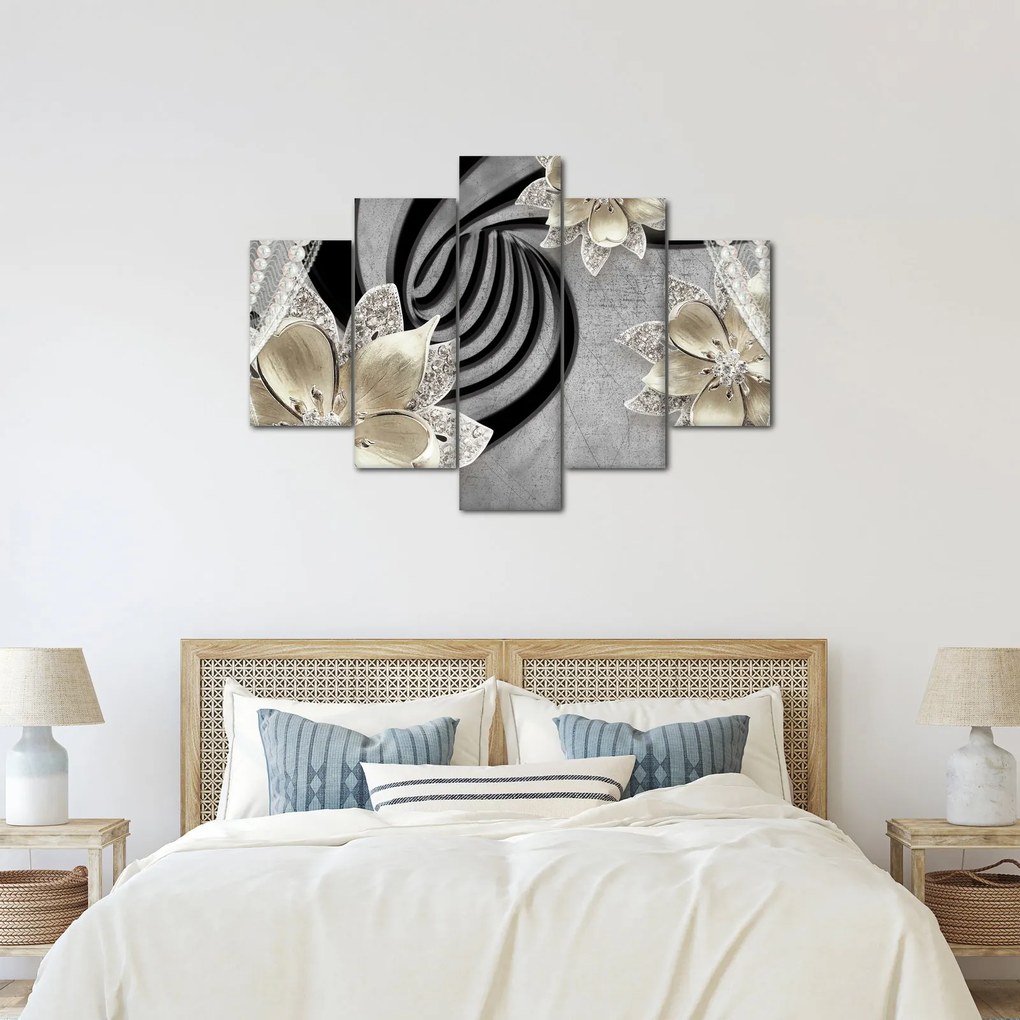 Tablou - 3D Flori aurii (150x105 cm)