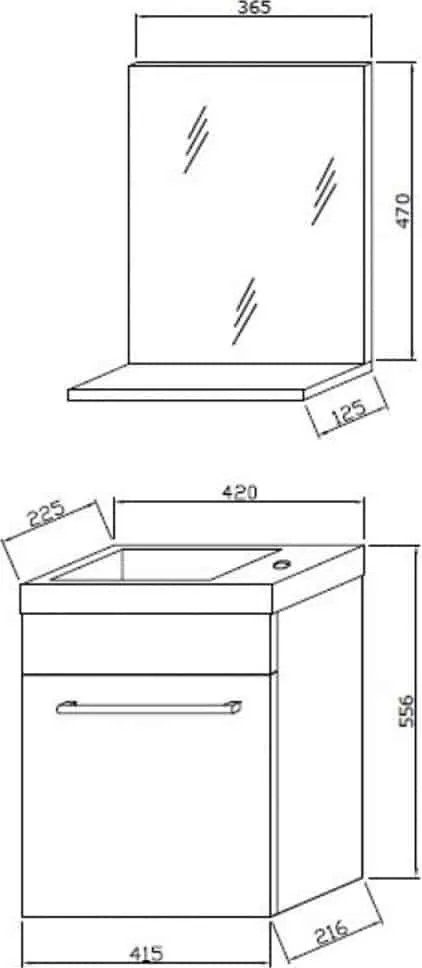 Set lemn masiv alb Mobilier Baie Piccolo - Texturat