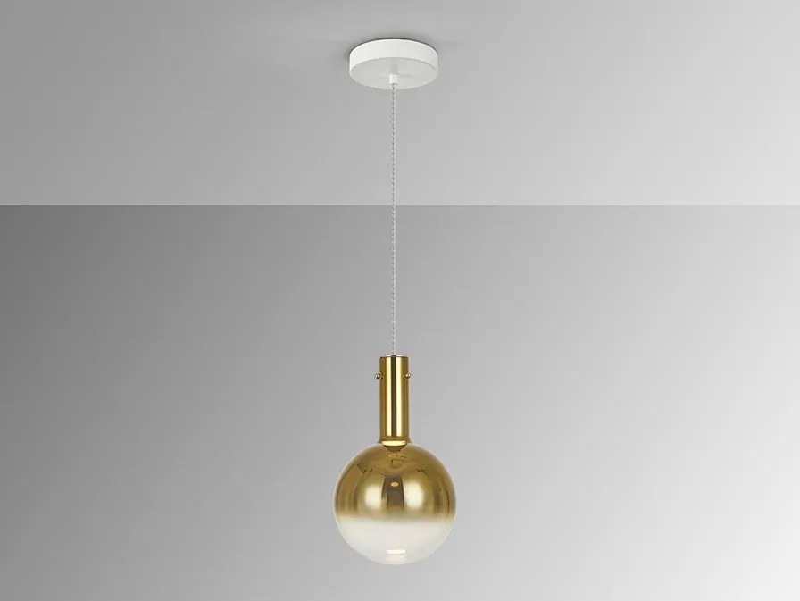 Pendul LED design modern Matices alb/auriu