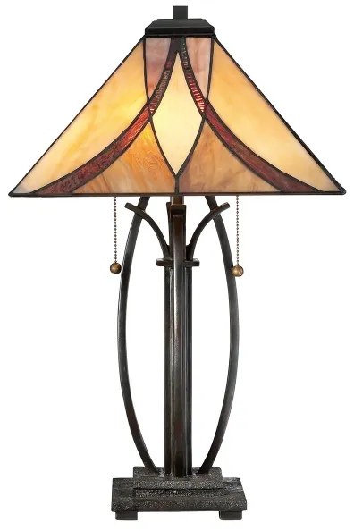 Elstead QZ-ASHEVILLE-TL - Lampă de masă Tiffany ASHEVILLE 2xE27/60W/230V