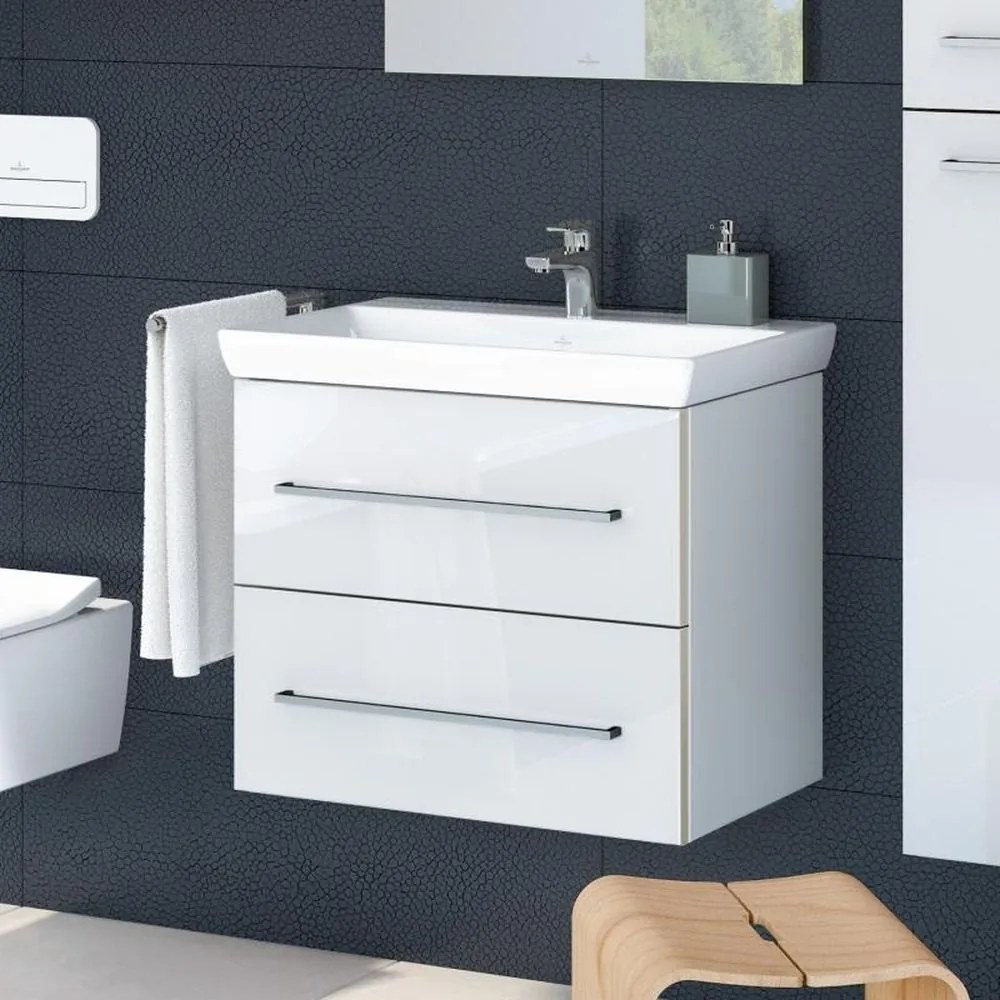 Dulap pentru lavoar, 63x51x45 cm, 2 sertare, Crystal White