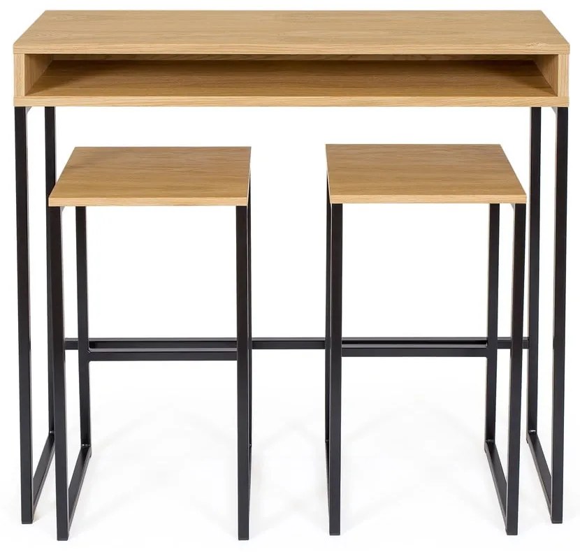 Birou cu blat cu aspect de lemn de stejar 35x100 cm Frame – Woodman