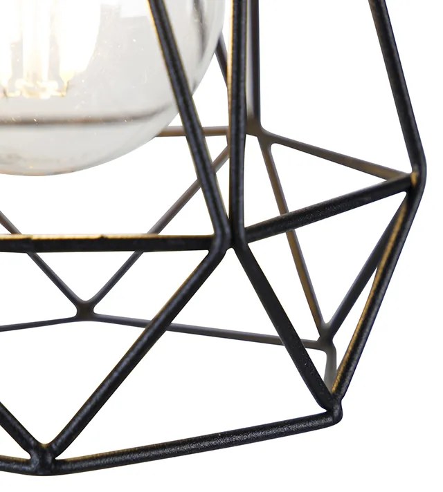 Aplică rustică neagră cu lemn - Dami Frame