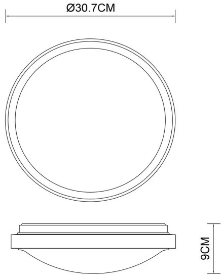 Globo 41764-12 - Plafonieră LED BRUNO 12W 230V 307 mm 3000/4500/6000K
