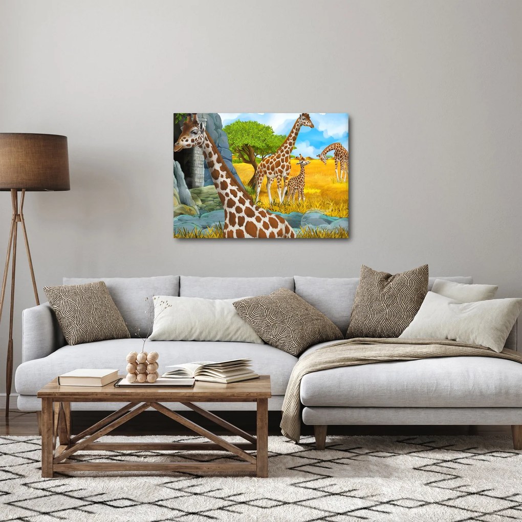 Tablou - Familia girafelor (70x50 cm)