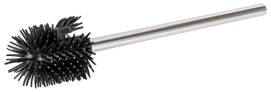 Perie WC cu mâner din oțel inoxidabil Wenko, negru