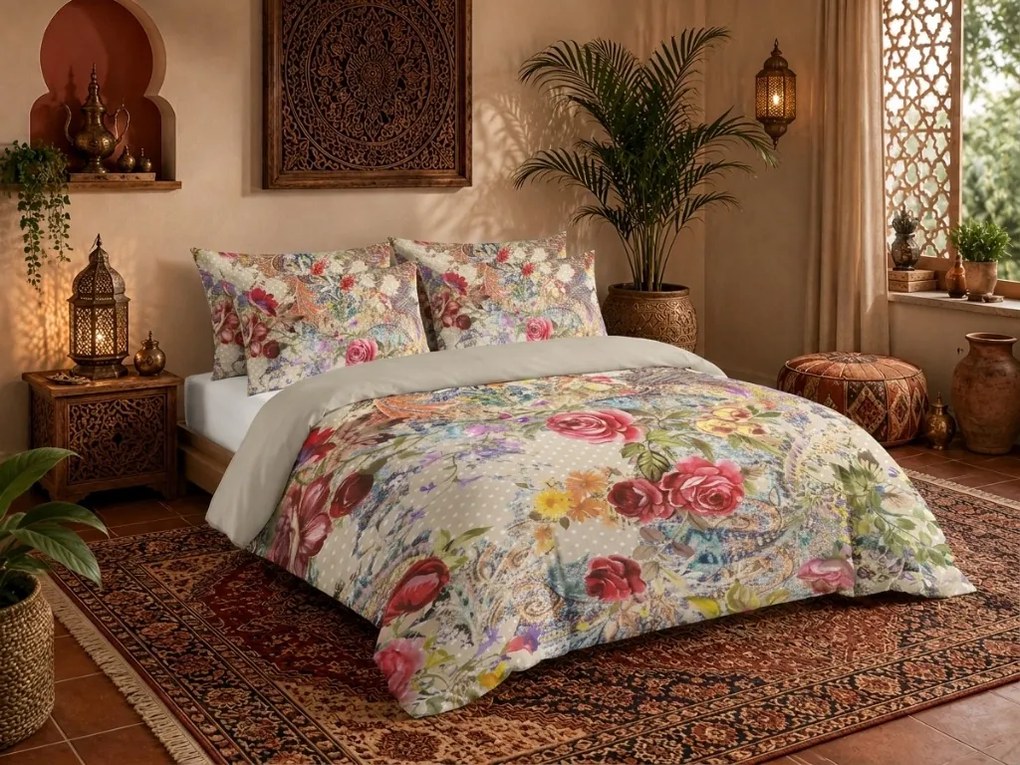Lenjerie de pat din bumbac LILY colorata Dimensiune lenjerie de pat: 2 buc 60 x 70 cm | 200 x 200 cm