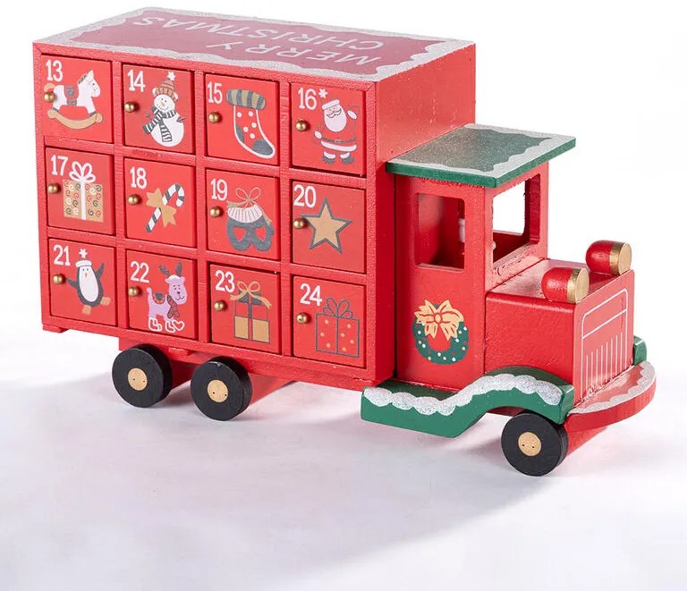 Calendar de advent din lemn CAMION