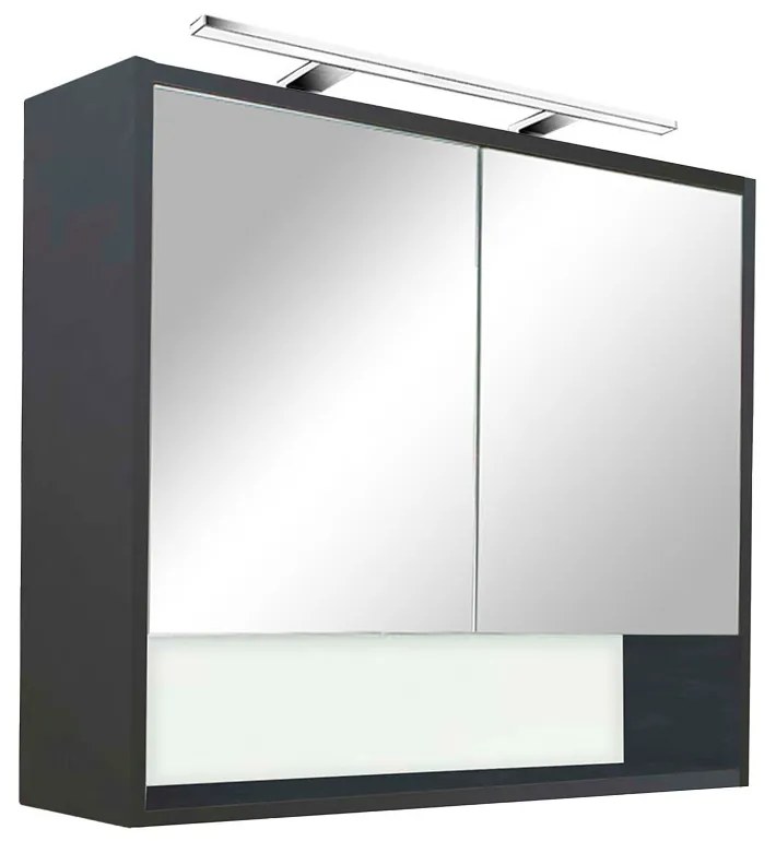 Dulap cu oglindă de perete Luna 80, antracit
