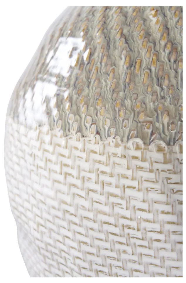 Vază, ceramică, alb/verde ø26x30,5 cm