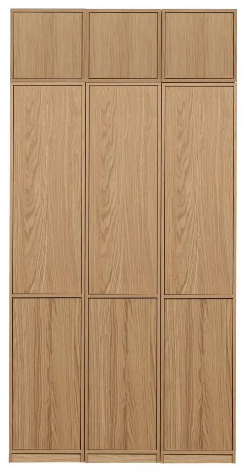 Bibliotecă modulară în culoare naturală cu aspect de lemn de stejar 120x243 cm Modulair – vtwonen