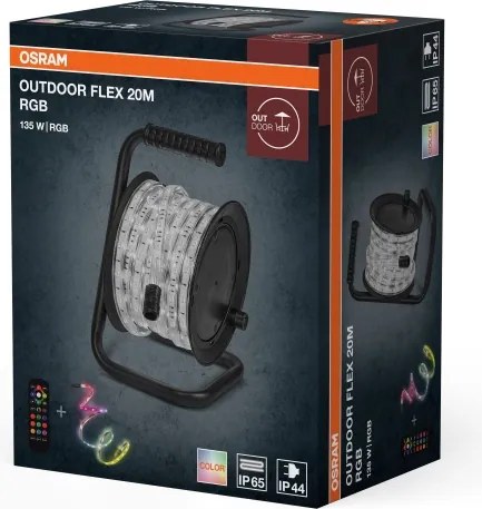 Osram - bandă LED RGB reglabilă pentru exterior FLEX 20m LED/135W/230V IP65 + telecomandă