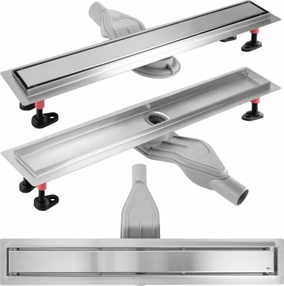 Set rigola pentru dus plus capac inox periat Rea Neox Superflow 70 cm