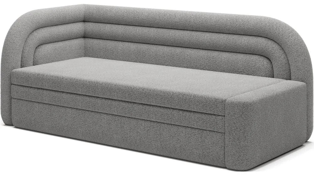 Canapea gri extensibilă/cu spațiu de depozitare cu tapițerie din țesătură bouclé cu colț pe partea stângă 223 cm Fabillo – ELTAP