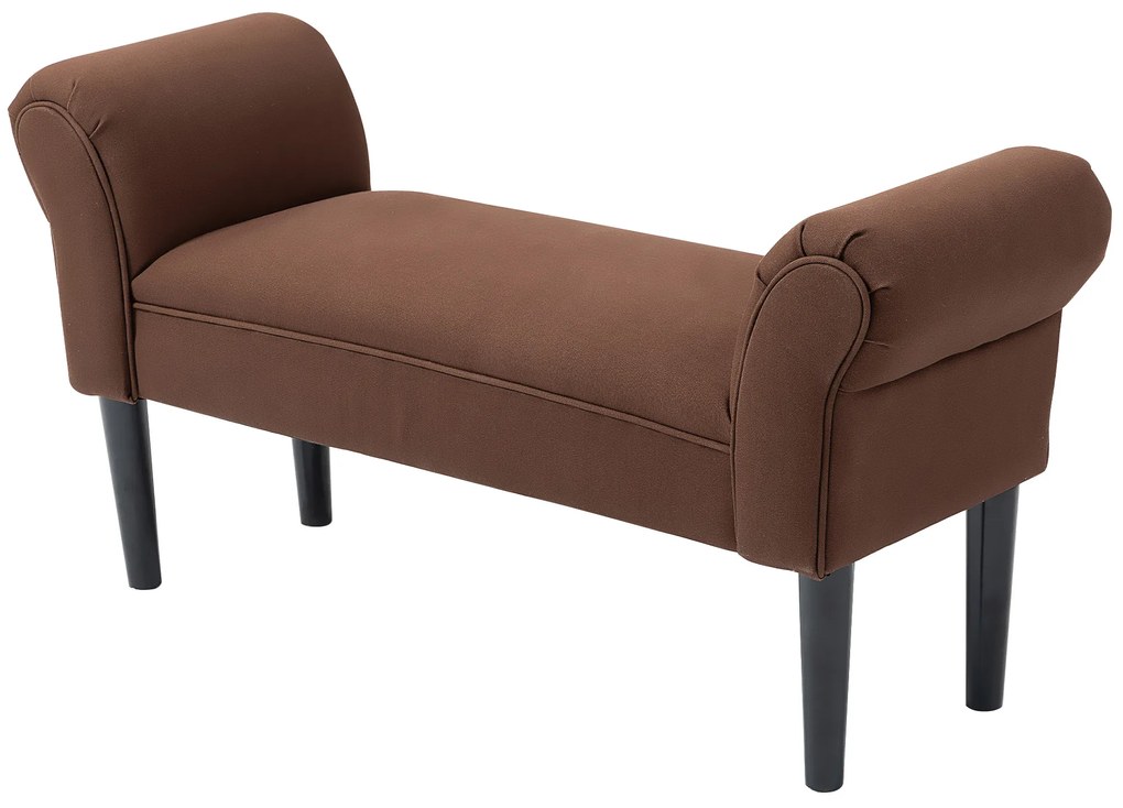 HOMCOM Banc Banquette Design Contemporan cu Braţe Curbate Confort Ridicat 102L x 36l x 51H cm Maro | Aosom Romania